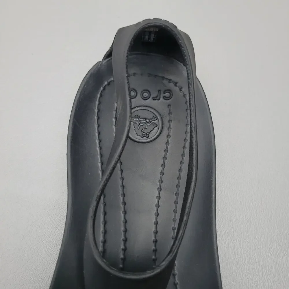 Crocs Womens Serena Sexy Flip Flop Sandal Size 9 Slingback Thong Black Shoe